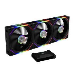 Set 3 ventilatoare Aeolus P2 1203U 120mm negre iluminare aRGB
