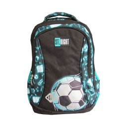 Ghiozdan clasele I-IV, 3 compartimente, Majewski, Gama St. Right, Colectia Neon Football 2025, BP-26