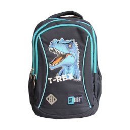 Ghiozdan clasele I-IV, 3 compartimente, Majewski, Gama St. Right, Colectia Blue T-Rex 2025, BP-26