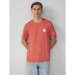 Q/S by s.Oliver Tricou barbati cu imprimeu, decolteu la baza gatului, Regular fit, Roz pudrat (SELECTATI MARIMEA: 2XL)