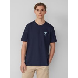 Q/S by s.Oliver Tricou barbati cu imprimeu, decolteu la baza gatului, Regular fit, Bleumarin inchis (SELECTATI MARIMEA: S)