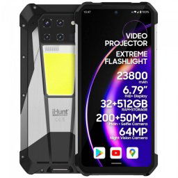 Smartphone iHunt Tank 3 PRO 5G Dual SIM 6.79Inch Videoproiector Laser Integrat 16GB 512GB Negru/Gri