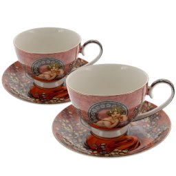 Set cafea espresso 2 pers picturi Alphonse Mucha - cafeniu 250 ml