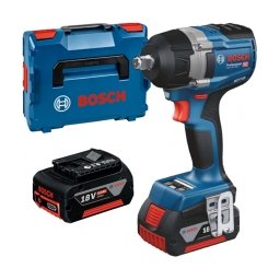 Bosch - GDS 18V-750 C - Masina de insurubat cu impact cu 2 acumulatori si incarcator, Li-Ion, 18 V, 5 Ah, patrat 1/2 inch, 750 Nm, M12-M22, valiza speciala
