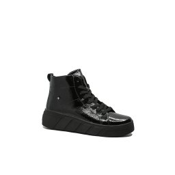 Ghete damă Rieker cu platformă, negre, din lac RIKW0561-01-41 EU