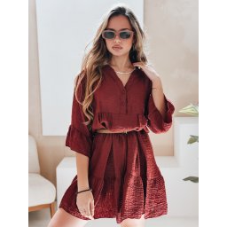 Fustă de vară din muselină LYVONNE bordo
