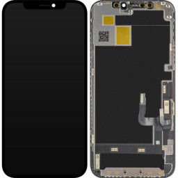Piese si componente Display cu Touchscreen JK pentru Apple iPhone 12 / 12 Pro, cu Rama, Versiune OLED IC Movable, Negru