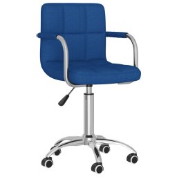Scaun de bucatarie pivotant, albastru, material textil GartenMobel Dekor