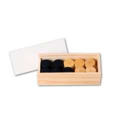 Piese dame 30 mm in cutie din lemn
