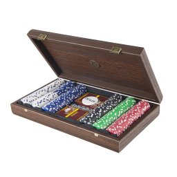 Set de poker in cutie de lemn 39x22 cm Manopoulos