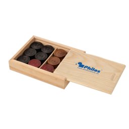 Piese Carrom Bulldog, in cutie de lemn
