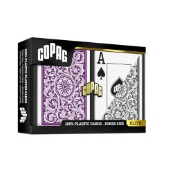 Set dublu carti Cartamundi Elite Jumbo Purple/ Grey
