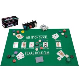 Set de poker cu carti, covorase si jetoane Engelhart