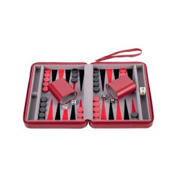 Set table din piele rosie cu fermoar 22cm Engelhart