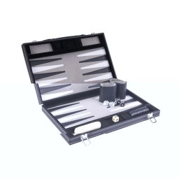 Set table 15'' grey/black din piele Engelhart