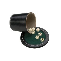 Cupa pentru zaruri poker din piele Engelhart