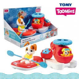 Jucarie de baie, elicopter de salvare si barca, tomy