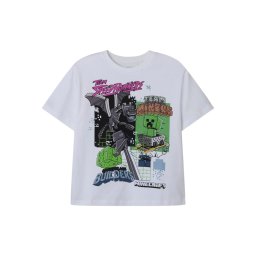 NAME IT Tricou 'NKMJahi Minecraft' gri închis / verde / lila / alb