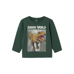 NAME IT Tricou 'NMMJurassic World' ombră / verde pin / negru / alb murdar