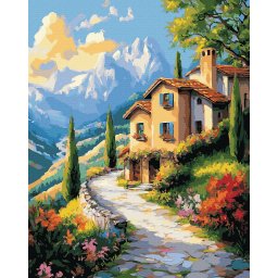 Set pictura pe numere, cu sasiu, Casa in Toscana, 40x50 cm