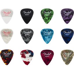 Fender Dotted Celluloid Picks 351 Shape - 12 Pack Multi-Color Heavy
