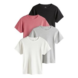 The Set Tricou gri amestecat / roz eozină / negru / alb