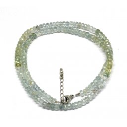 Colier Acvamarin Mix Beril Disc Fatetat - 2-3,5 x 4-5 mm - Accesorii Argint 925