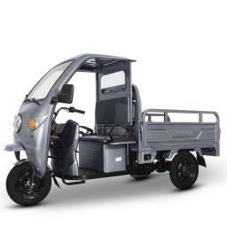 Triciclu Electric, Voltarom Hercules, FARA Permis, Tuk Tuk, Cu Cabină Motor 3900W, 72V, 120Ah, pana la 120Km autonomie, Gri