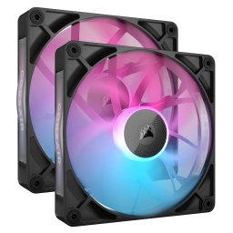VENTILATOR Corsair iCUE LINK RX140 2x140mm RGB NEGRU, 0.300-1700 RPM +/- 10%,18.1-95.7 CFM, Presiune Statica:0.15-3.79 mm-H2O, 10-36dBA, Prindere magnetica, Lungime cablu 135mm, 600mm CO-9051020-WW