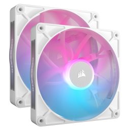 VENTILATOR Corsair iCUE LINK RX140 2x140mm RGB ALB, 0.300-1700 RPM +/- 10%, 18.1-95.7 CFM, Presiune Statica: 0.15-3.79 mm-H2O, 10-36dBA, Prindere magnetica, Lungime cablu 135mm, 600mm CO-9051024-WW