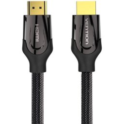 Cablu video Vention,HDMI(T) la HDMI(T),1m, rez max 4K 60Hz/1080p 60Hz,conectori auriti,cupru placat cu argint,invelis PVC si nylon braided,negru,VAA-B05-B100 (timbru verde 0.18lei)- 6922794718692