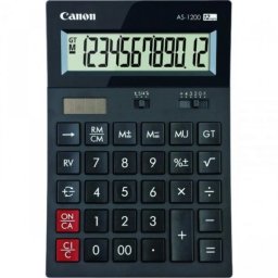 Calculator de birou CANON, AS-1200, ecran 12 digiti, alimentare solara si baterie, negru, 4599B001AA (timbru verde 0.18 lei)