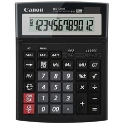 Calculator de birou CANON, WS-1210THB, ecran 12 digiti, alimentare solara si baterie, display LCD, functie business, tax si conversie moneda, NEGRU, 0694B001AA (timbru verde 0.18 lei)