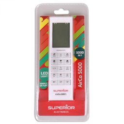 TELECOMANDA UNIVERSALA Superior, compatibila cu majoritatea modelelor de aer conditionat aflate pe piata, display luminat, bateriile (2 x AAA) nu sunt incluse, alb SUPCU005 (timbru verde 0.18 lei)