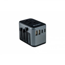 Adaptor universal Verbatim UTA-03, 6-in-1Priza cu USB-C PD si QC, 2 x USB-C, 2 x USB-A 49545 (timbru verde 0.18 lei)