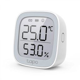SENZOR SMART de temp si umiditate TP-LINK, necesita hub Tapo H100 ptr functionare,programare prin smartph aplic Tapo,display 2.7 E-ink, 2xbaterii AAA,WiFi, alb Tapo T315 (timbru verde 0.18 lei)