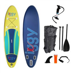 PADDLE BOARD iggy,stand up,gonflabila,305x81x15cm,single layer,suprafata anti-alunecare,acc:1 rucsac,1 aripioara mare,2 aripioare mici,1 kit reparatii,1 cordon siguranta,1 vasla,1 pompa IGPB-305-01