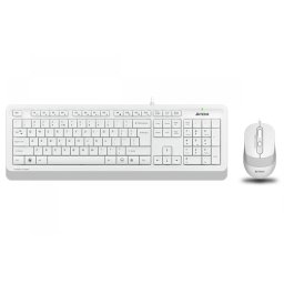 Kit TASTATURA si Mouse A4TECH, Fstyler FM10+FK10, wired, 104 taste format standard, mouse 1600dpi, 4/1 butoane, alb, F1010-W (timbru verde 0.8 lei)