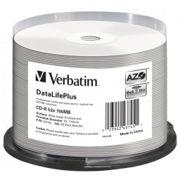 CD-R VERBATIM 700MB, VITEZA 52X, THERMAL PRINTRABLE NO-ID, SPINDLE, 50 BUC, 43745