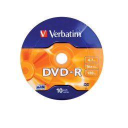 DVD-R VERBATIM, 4.7GB, VITEZA 16X, WAGON, SPINDLE 10 BUC, 43729