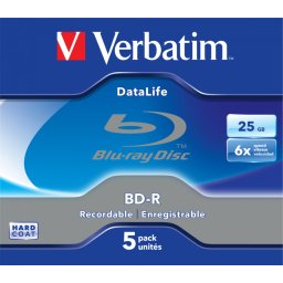 BD-R SL VERBATIM 25GB, viteza 6x, 5 buc, Jewel Case, 43836