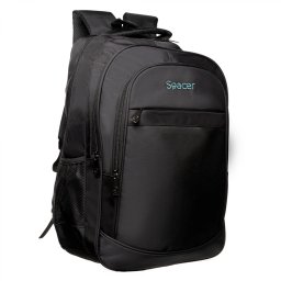 RUCSAC SPACER CHICAGO BLACK, pt. notebook de max. 17, 3 compartimente, buzunar frontal, buzunar lateral x 2,2 manere, waterproof, poliester, negru, Chicago, SPBP-CHICAGO-BK