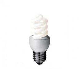 BEC fluorescent Panasonic, soclu E27, putere 8W, forma spirala, lumina alb rece, alimentare 220 - 240 V, EFD8E65HD (timbru verde 0.45 lei)