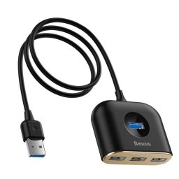 HUB extern Baseus Square, porturi USB: USB 3.0 x 1 + USB 2.0 x 3, conectare prin USB 3.0, lungime 1 m, negru, CAHUB-AY01 (timbru verde 0.8 lei) - 6953156297104