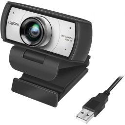 CAMERA WEB LOGILINK senzor. 1080p Full-HD cu rezolutie video 1920x1080; unghi vizualizare 120grade, pivotare 90grade, rotatie 180grade, microfon dual, cablu 1.6m, UA0377 (timbru verde 0.18 lei)