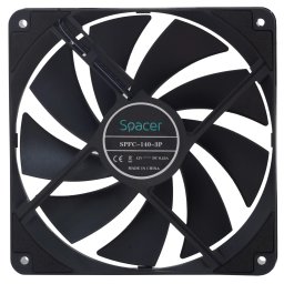 VENTILATOR SPACER PC 140x140x25 mm, Hydraulic Bearing, 67.6CFM, conector 3-pin, no LED, black SPFC-140-3P (timbru verde 0.18 lei)
