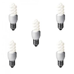 SET 3 becuri fluorescent Panasonic, soclu E27, putere 8W, forma spirala, lumina alb rece, alimentare 220 - 240 V, EFD8E65HD-5 (timbru verde 1.35 lei)