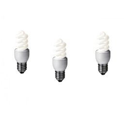 SET 3 becuri fluorescent Panasonic, soclu E27, putere 8W, forma spirala, lumina alb rece, alimentare 220 - 240 V, EFD8E65HD-3 (timbru verde 1.35 lei)