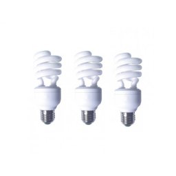 SET 3 becuri fluorescent Panasonic, soclu E27, putere 19W, forma spirala, lumina alb rece, alimentare 220 - 240 V, EFD19E65HD3E-3 (timbru verde 1.35 lei)