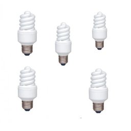 SET 5 becuri fluorescent Panasonic, soclu E27, putere 13W, forma spirala, lumina alb rece, alimentare 220 - 240 V, EFD13E672V-5 (timbru verde 2.25 lei)